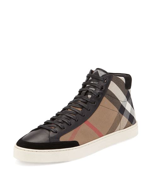 burberry shoes black and white|men's burberry high top sneakers.